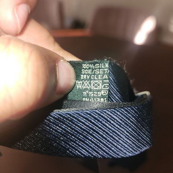 NWT Lauren Ralph Lauren Bowtie Mens 100% Silk Navy Blue Adjustable Tie - Picture 6 of 7